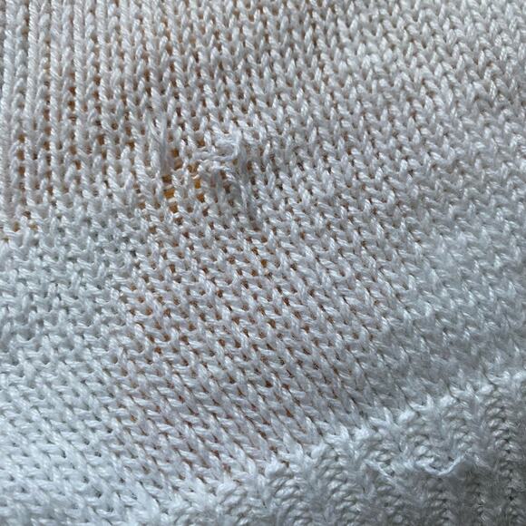 Janine Vintage Hand Knit Floral Embroidered Short Sleeve Sweater Pullover - Picture 8 of 8